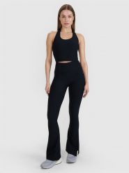 4F Legginsy z rozszerzanymi nogawkami damskie 4F x Anna Lewandowska - czarne S. Czarne legginsy damskie 4f, l, bez wzorów, z dzianiny, z podwyższonym stanem. Za 99.99 zł.