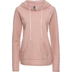 Bluza z kapturem i perełkami bonprix stary jasnoróżowy. Bluzy damskie marki KALENJI. Za 59.99 zł.