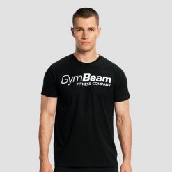 Koszulka męska fitness z krótkim rękawem czarna. Czarne koszulki sportowe męskie GYMBEAM, l, bez wzorów, z bawełny, bez kołnierzyka, bez ramiączek, na fitness i siłownię. Za 55.90 zł.