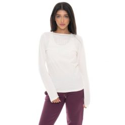 Koszulka Langärmliges Damen z Leone 1947 Nigdy bez Aufdruck. Białe koszulki sportowe damskie LEONE 1947 APPAREL, bez wzorów, z bawełny, bez kołnierzyka. W wyprzedaży za 88.41 zł.