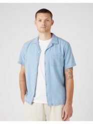 WRANGLER LS 1 PKT SHIRT MĘSKA KOSZULA JEANSOWA LIGHT INDIGO W5D6LOX4E 112146113. Niebieskie koszule męskie Wrangler, m, bez wzorów, z jeansu, bez kołnierzyka, bez ramiączek. Za 149.99 zł.