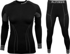 Alpinus Bielizna termoaktywna damska Alpinus Base Layer Set czarno-szara GT18370 L. Czarna bielizna termoaktywna damska Alpinus, l, bez wzorów, bez ramiączek. Za 233.24 zł.