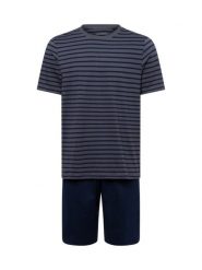 Schiesser Piżama - Casual Essential Mężczyźni Bawełna niebieski|szary, 48. Niebieskie piżamy męskie Schiesser, m, bez wzorów, z bawełny, bez ramiączek. Za 239.95 zł.