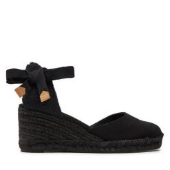 Espadryle Castañer. Czarne klapki damskie Castañer, bez wzorów, bez obcasa, bez zapięcia. Za 489.99 zł.