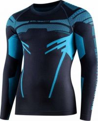 Brubeck LS15700 Bluza męska DRY grafitowy/niebieski XL. Niebieskie bluzy męskie Brubeck, m, bez wzorów, bez kaptura. Za 174.00 zł.