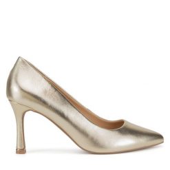 Szpilki Lasocki. Żółte czółenka damskie Lasocki, bez wzorów, bez obcasa, bez zapięcia. Za 229.99 zł.