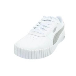 Damskie/Trenery Ze Skóry Ekologicznej Carina 2.0. Białe obuwie sportowe damskie Puma, bez wzorów, ze skóry ekologicznej, trekkingowe. Za 298.99 zł.