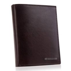 Portfel skórzany BETLEWSKI BPM-VTC-62 brązowy. Brązowe portfele męskie Betlewski, bez wzorów, ze skóry. Za 169.99 zł.