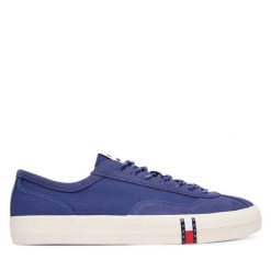 Tenisówki Tommy Hilfiger. Niebieskie trampki męskie Tommy Hilfiger, bez wzorów, bez zapięcia. Za 369.99 zł.