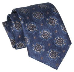 Krawat - ALTIES - Granatowy, Grochy. Niebieskie krawaty i muchy Alties, bez wzorów, z tkaniny, eleganckie. Za 49.00 zł.