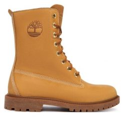 Trzewiki Timberland. Brązowe botki damskie Timberland, bez obcasa, na płaskiej podeszwie, bez zapięcia. Za 899.99 zł.