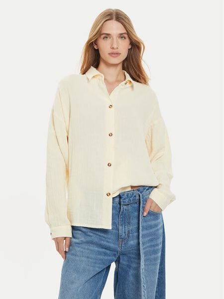 Roxy Koszula Morning Time ERJWT03639 Beżowy Loose Fit. Brązowe bluzki damskie Roxy, s, bez wzorów, z bawełny, bez kołnierzyka, bez ramiączek. Za 129.99 zł.