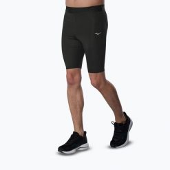 Legginsy do biegania męskie Mizuno Core Impulse Mid. Czarne legginsy sportowe męskie Mizuno, m, bez wzorów, z elastanu, krótkie, do biegania. Za 149.99 zł.