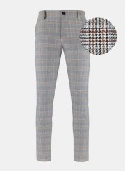 PAKO LORENTE – Spodnie męskie w kratkę FUNES P20SF-WX-010-S. Szare spodnie materiałowe męskie Pako Lorente, l, bez wzorów, casualowe. Za 79.99 zł.
