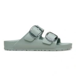 BIRKENSTOCK Arizona Big Buckle EVA Pure Sage Klapki damskie. Zielone klapki damskie Birkenstock, bez wzorów, eleganckie, bez obcasa. Za 269.99 zł.