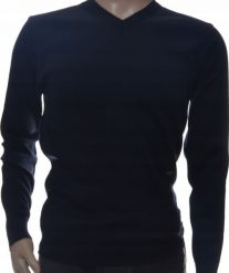 Leccos Elegancki klasyczny sweter męski wełniany L granat. Swetry przez głowę męskie Leccos, l, bez wzorów, z wełny, bez kołnierzyka. Za 99.99 zł.
