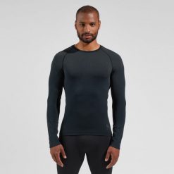 Bluza termoaktywna męska Odlo Performance Light Eco BL Top Crew Neck LS. Czarne bielizna termoaktywna męska Odlo, m. Za 220.99 zł.