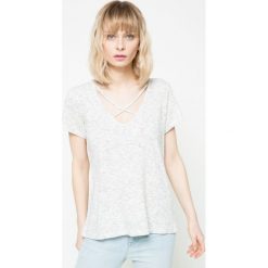 Review - Top. Szare topy damskie Review, z bawełny, z krótkim rękawem. W wyprzedaży za 49.90 zł.