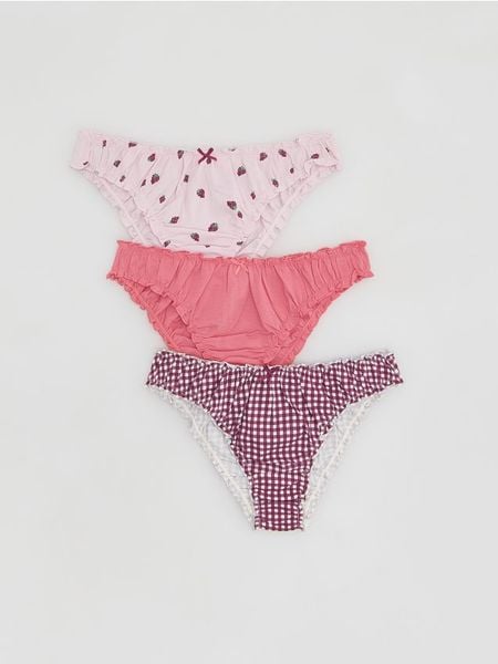 Majtki typu figi 3 pack - wielobarwny. Figi damskie Reserved, l, bez wzorów. W wyprzedaży za 27.99 zł.
