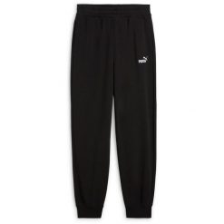 Spodnie damskie PUMA ESS Small No. 1 Logo Comfort High-Waist. Czarne spodnie sportowe damskie Puma, s, bez wzorów, z bawełny, na fitness i siłownię. Za 144.99 zł.