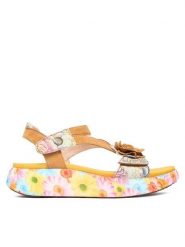 Laura Vita Sandały Nikito 01 Żółty. Żółte sandały damskie Laura Vita, bez wzorów, ze skóry, bez obcasa, na płaskiej podeszwie, bez zapięcia. Za 439.99 zł.