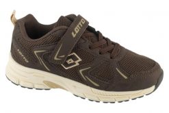 Buty sportowe Sneakersy chłopięce, Kitaura II K. Brązowe trampki i tenisówki chłopięce Lotto, bez wzorów, z materiału, sportowe, przed kostkę, bez zapięcia. Za 89.99 zł.