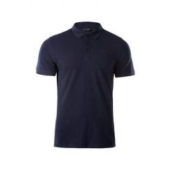 Koszulka sportowa męska Hi-Tec Romso. Niebieskie koszulki polo męskie Hi-tec, m, bez wzorów, z bawełny, sportowe, bez ramiączek. Za 78.00 zł.