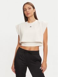 Adidas Koszulka techniczna Power Boxy French Terry 3-Stripes IW3188 Écru Slim Fit. Koszulki sportowe damskie Adidas, l, bez wzorów, z syntetyku, bez kołnierzyka, bez ramiączek, na fitness i siłownię. Za 229.99 zł.