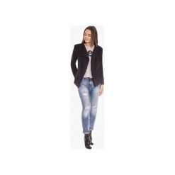 Modernistyczna bluza ze stójką na zamek. Czarne bluzy damskie Bien fashion, w geometryczne wzory, z materiału. Za 149.00 zł.