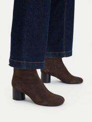 GINO ROSSI Botki EO-HALA-VI887-03-8S Brązowy. Brązowe botki damskie Gino Rossi, ze skóry, bez obcasa, na słupku, bez zapięcia. Za 449.99 zł.