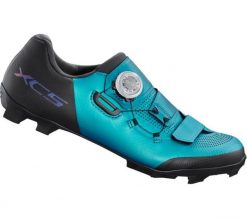 Buty rowerowe MTB damskie Shimano SH-XC502. Niebieskie obuwie sportowe damskie Shimano, bez wzorów, z materiału, rowerowe. Za 724.30 zł.