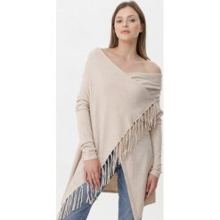Jasnobeżowy Kardigan Paisleigh. Kardigany damskie Born2be, l, bez wzorów, z dzianiny, boho, bez kołnierzyka, bez ramiączek, długie, bez kaptura. Za 79.99 zł.