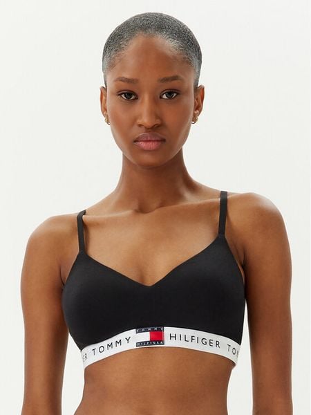 Tommy Hilfiger Biustonosz braletka UW0UW05715 Czarny. Czarne biustonosze Tommy Hilfiger, bez wzorów, z bawełny. Za 99.99 zł.