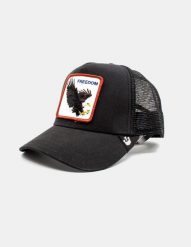 Czapka The Freedom Eagle - 101-0384-BLK. Czarne czapki i kapelusze męskie Goorin Bros, bez wzorów, z materiału. Za 220.10 zł.
