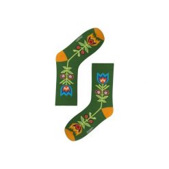 SKARPETKI W ZIELONE ŁODYGI. Zielone skarpety męskie Zooksy, w kwiaty. Za 22.00 zł.