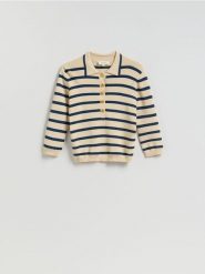 Sweter z wiskozą - wielobarwny. Swetry damskie Reserved, l, bez wzorów, z dzianiny, bez kołnierzyka, bez ramiączek, bez kaptura. Za 169.99 zł.