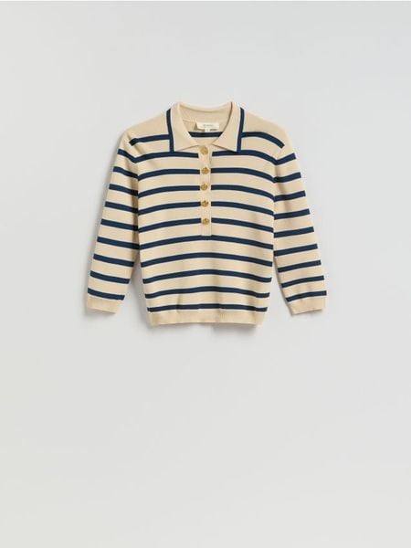 Sweter z wiskozą - wielobarwny. Swetry damskie Reserved, l, bez wzorów, z dzianiny, bez kołnierzyka, bez ramiączek, bez kaptura. W wyprzedaży za 99.99 zł.