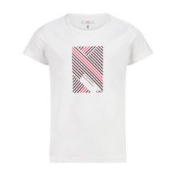 Bawełniany T-shirt dla dziewczynki CMP. Białe t-shirty i topy dla dziewczynek CMP, bez wzorów, z bawełny, bez ramiączek. Za 110.50 zł.