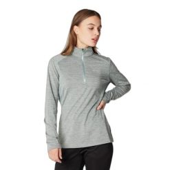Damski sweter z zamkiem błyskawicznym 1/4 Protest Prtsenna. Zielone swetry damskie Protest, na jesień, uniwersalny, bez wzorów, z materiału, eleganckie, bez kołnierzyka, bez ramiączek, bez kaptura. Za 317.00 zł.
