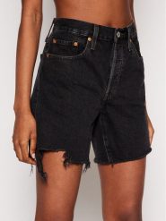 Levi's® Szorty jeansowe 501™ 85833-0016 Czarny Regular Fit. Czarne szorty damskie s, bez wzorów, z bawełny. Za 199.99 zł.