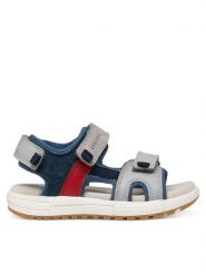 Geox Sandały J Sandal Alben Boy J35AVA 01522 C1F4W S Szary. Szare sandały chłopięce Geox, ze skóry, bez zapięcia. Za 279.99 zł.