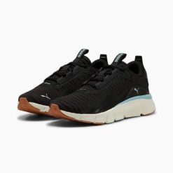 Damskie buty do biegania Puma FLEXFOCUS LITE BETTER KNIT. Czarne obuwie sportowe damskie Puma, bez wzorów, z materiału, do biegania. Za 195.86 zł.