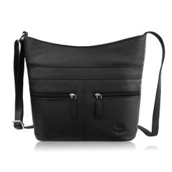 Torebka damska skórzana na ramię pojemna czarna Paolo Peruzzi AY-23-BL. Czarne torby na ramię damskie bez wzorów, z materiału, biznesowe, bez dodatków. Za 219.00 zł.