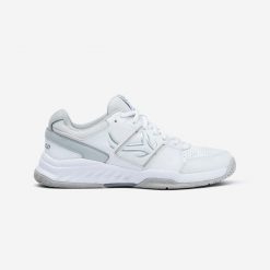 Buty tenisowe TS160 damskie. Białe obuwie sportowe damskie ARTENGO, bez wzorów, z kauczuku, do biegania. Za 139.99 zł.