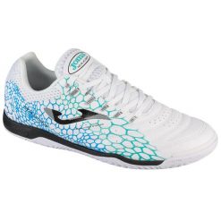 Buty piłkarskie męskie Joma Maxima 2532. Białe buty sportowe męskie Joma, z materiału, bez zapięcia, do piłki nożnej. Za 199.99 zł.