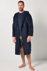 Męska Szlafrok odzież domowa mikrowłókno pasek do wiązania do rozm. 8 XL. Niebieskia szlafroki męskie JAY-PI, m, bez wzorów, z materiału, bez ramiączek, z kapturem. Za 279.99 zł.