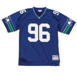 Maillot vinta g e Seattle Seahawks. Niebieskie koszulki sportowe męskie Mitchell & Ness, bez wzorów, bez kołnierzyka, bez ramiączek, do piłki nożnej. Za 676.50 zł.