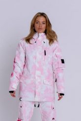 Kurtka narciarska i snowboardowa Yeh Girl – różowy tie-dye, linia Signature. Czerwone kurtki snowboardowe damskie OOSC, m, bez wzorów, z poliesteru, z kapturem, narciarskie. Za 1,710.99 zł.