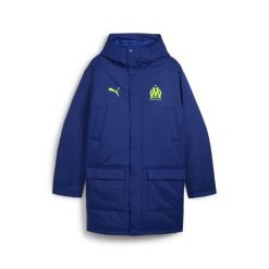 Parka OM 2025/26. Niebieskie kurtki męskie Puma, l, bez wzorów, sportowe, bez kaptura. W wyprzedaży za 588.50 zł.
