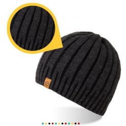Męska czapka zimowa Brødrene cz16 c. szara 9934. Szare czapki i kapelusze męskie na zimę, bez wzorów, z polaru. Za 49.00 zł.